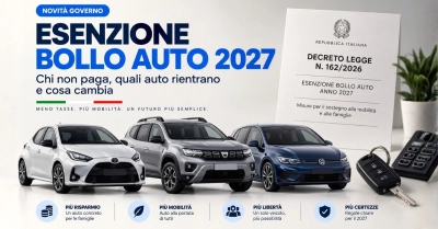 Esenzione bollo auto 2027: chi non paga con la nuova legge immagine